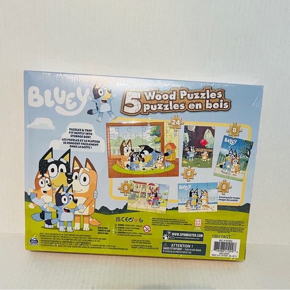 Spin Master Toys Bluey Childrens Wood Puzzles Set If 5